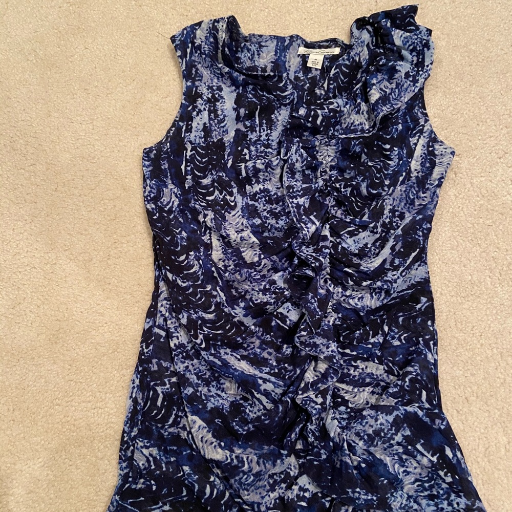 Kenneth Coce blue and white blouse